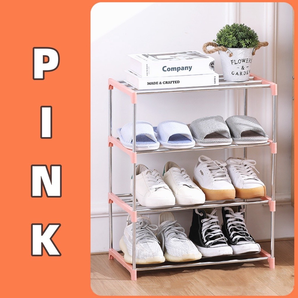 4 Layer Stainless Steel Shoe Rack Mini Shoe Rack Multifunctional ...