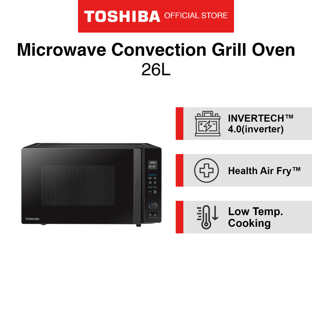 Toshiba MV-TC26TF(BK) Black Ceramic INVERTECH 4.0(inverter) Microwave ...