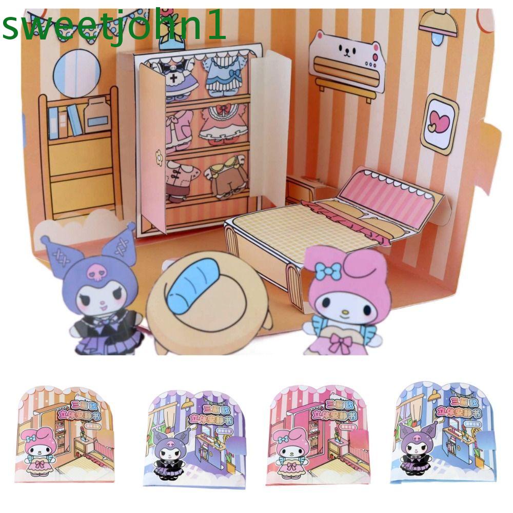 SWEETJOHN DIY My Melody Busy Book, Cartoon 3D Kuromi Quiet Book Toys ...