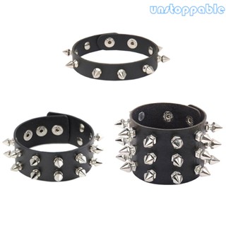 Spike Rivet Bracelets, Studded Bangle Snap Button Wristband Punk