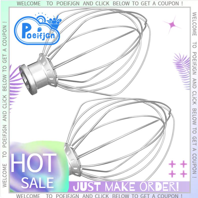 【Poeifjgn 】2 Pack Stainless Steel Wire Whip Mixer Attachment for
