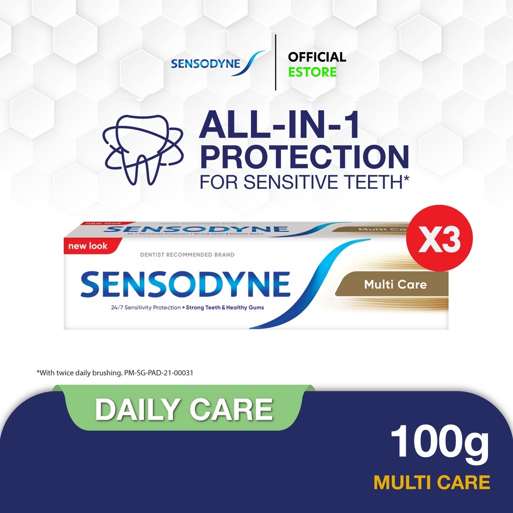 [3 Pack] SENSODYNE Toothpaste Daily Care, All in one Toothpaste for ...