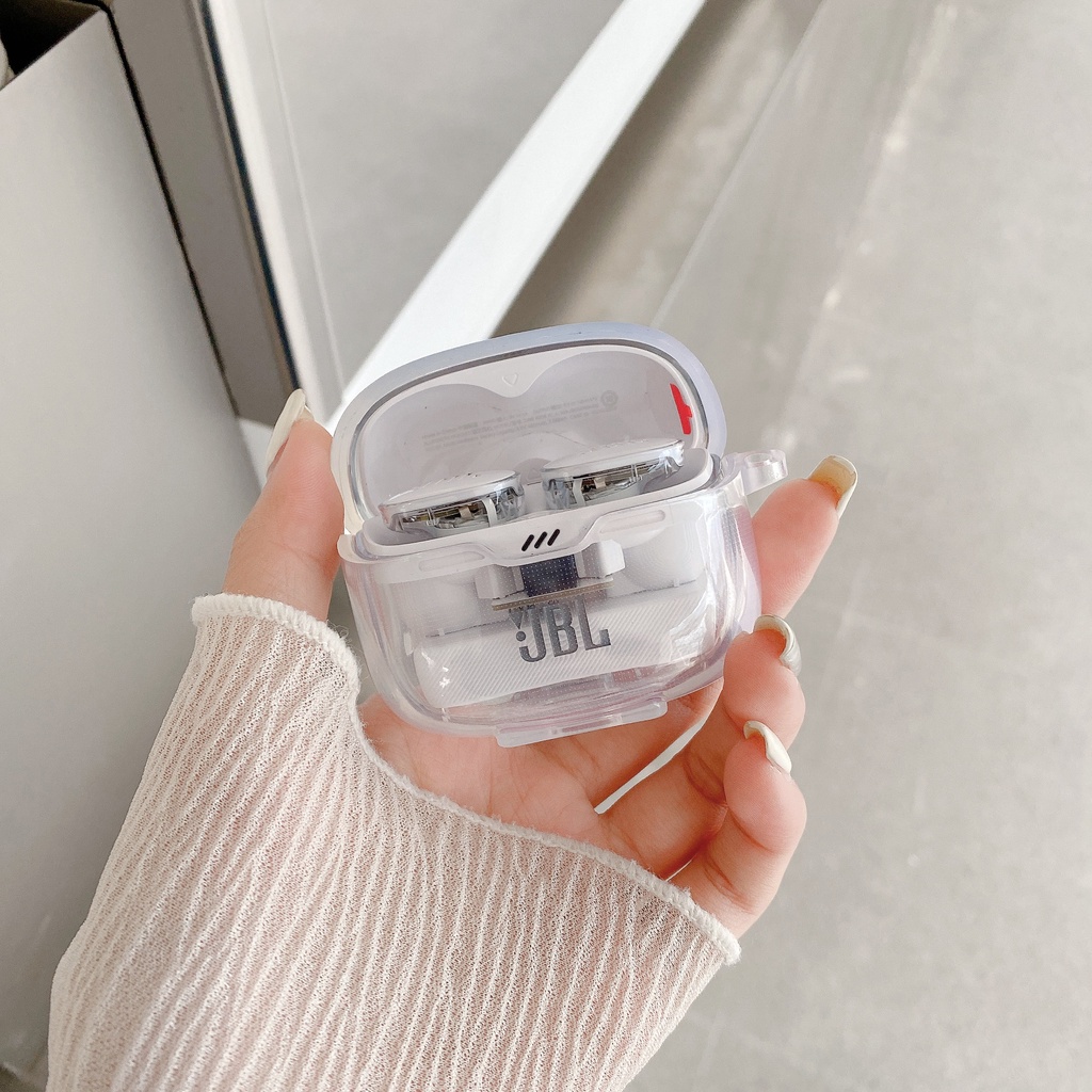 thumbnail image 2 of Clear TPU Locking Case Cover For JBL Tune Flex Earbuds (Transparent, Protective Skin) 2 of 6