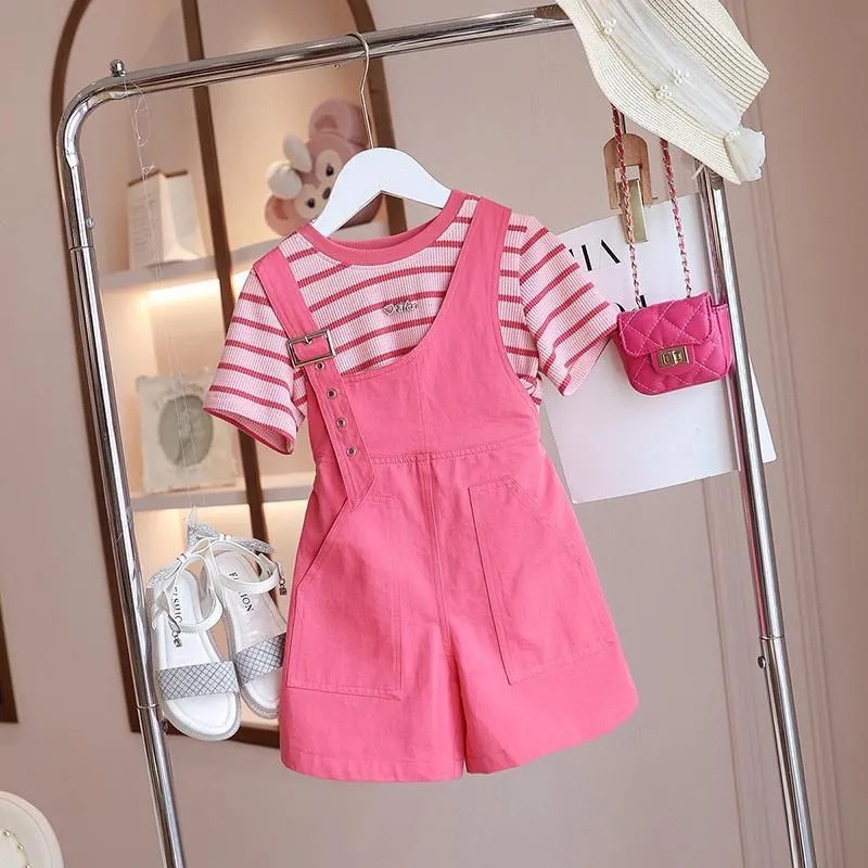 100-160CM Children's Overalls Suit Summer Big Girl Korean Version