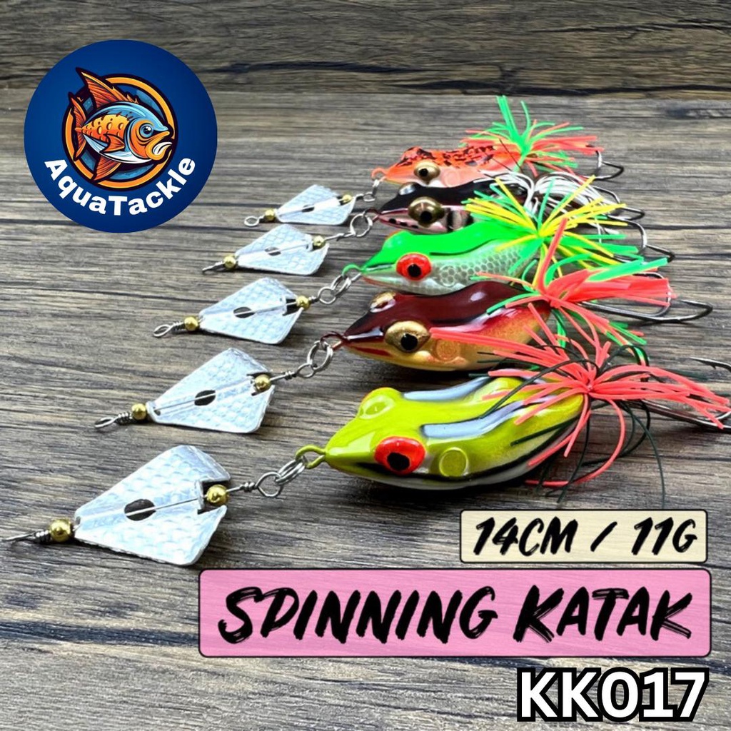 AquaTackle 【KK017】Noisy Spinner Frog Bait Casting Snakehead Topwater