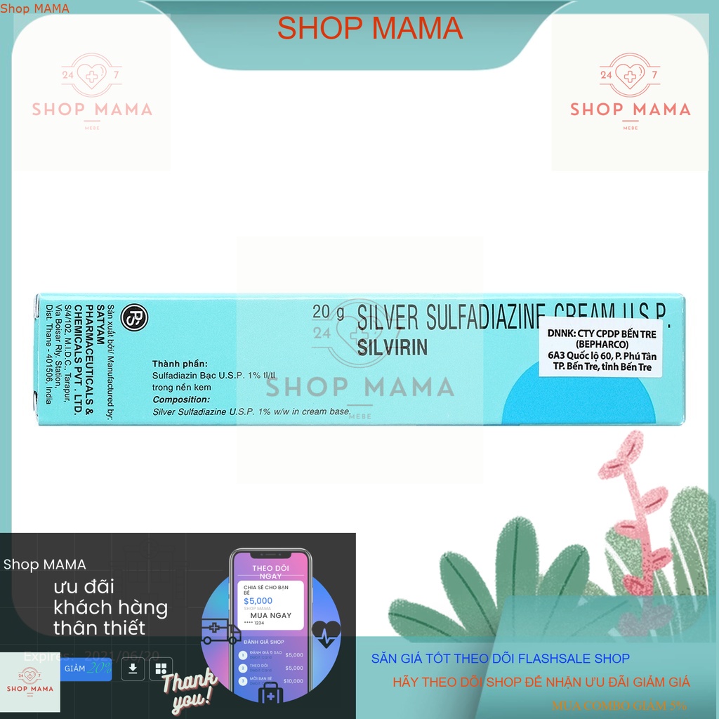 Silvirin Sulfadiazin Silver Topical Cream Used For Tearing