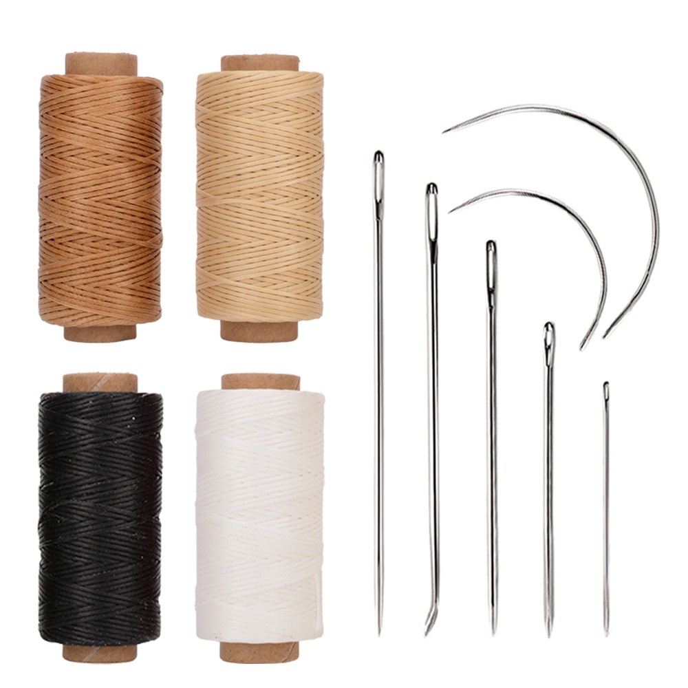 Leather Sewing Kit with Waxed Thread Hand Stitching Needles Leather ...