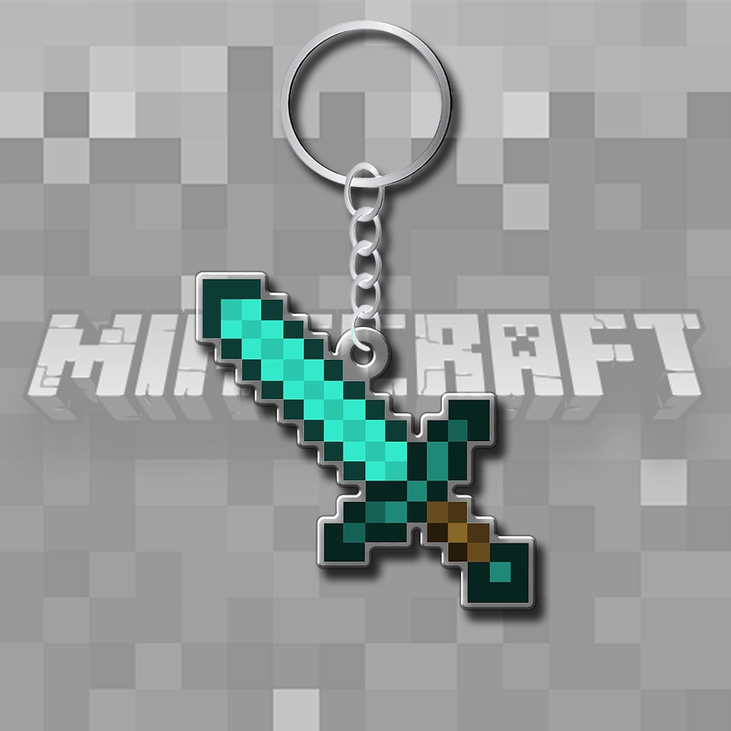 Minecraft Game Pixel MINECRAFT Keychain Gift For Family Friends ...