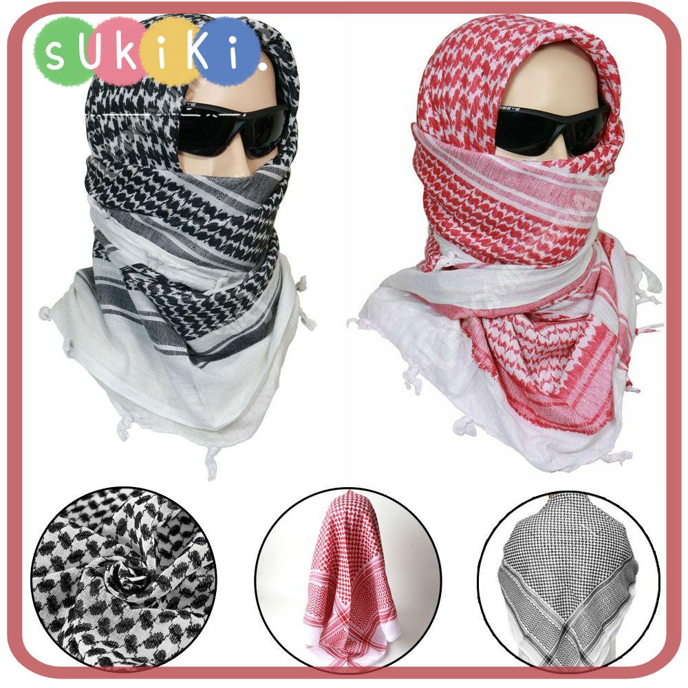 Sukikii 1pcs Arabic Turban Hijab Palestine Bandana Islamic Traditional Costumes Muslim Shemagh 1369