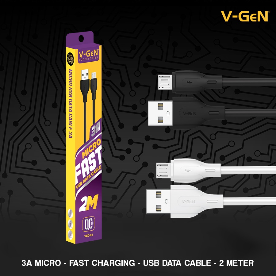 V-GeN Kabel Data Micro 2 Meter Fast Charging 3.0 VGC-02 QC3.0 VGEN