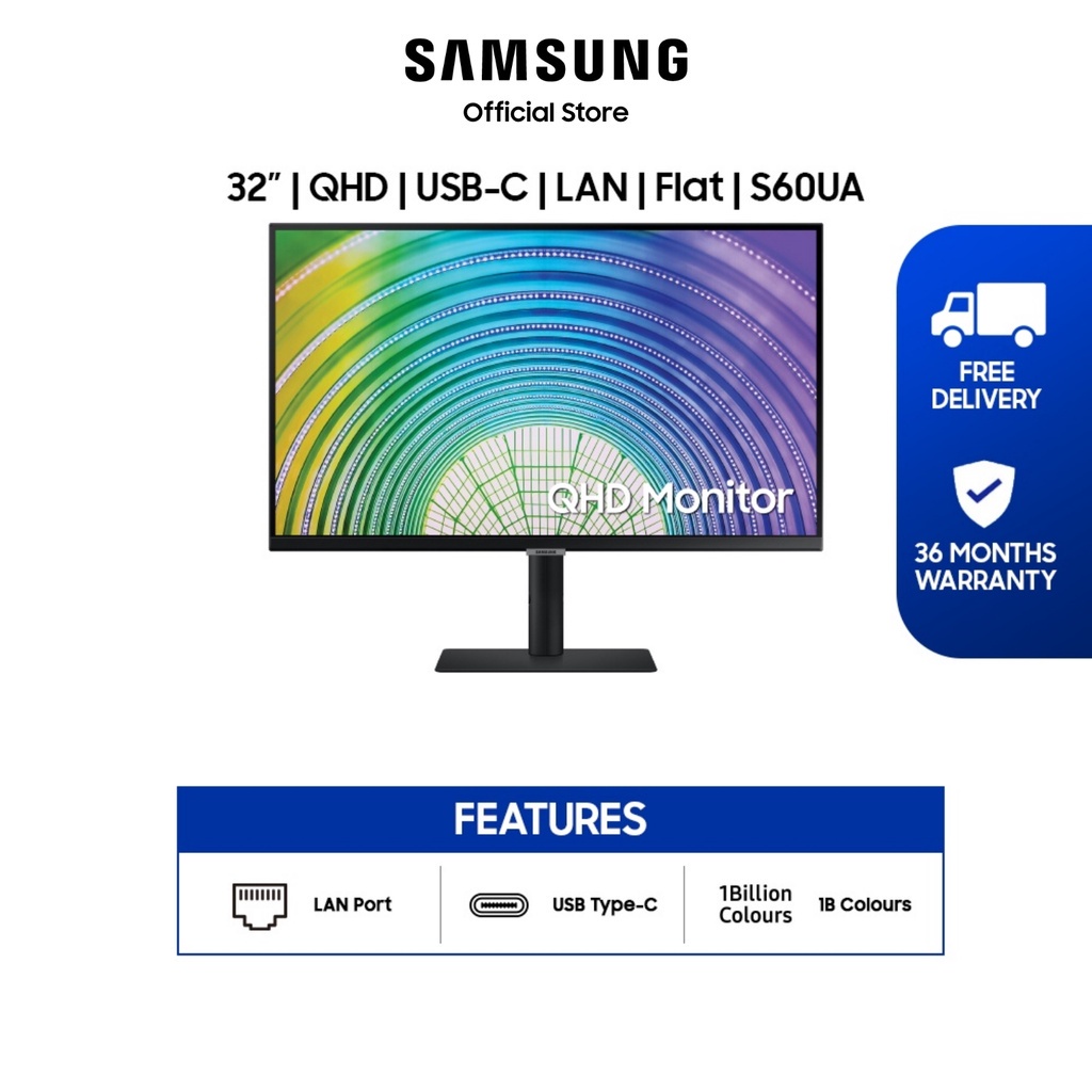 QHD Monitor with USB type-C and LAN port