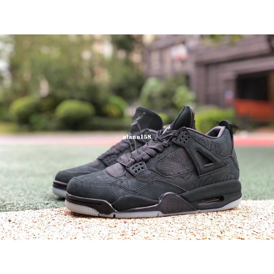 Jordan 4 all outlet black suede