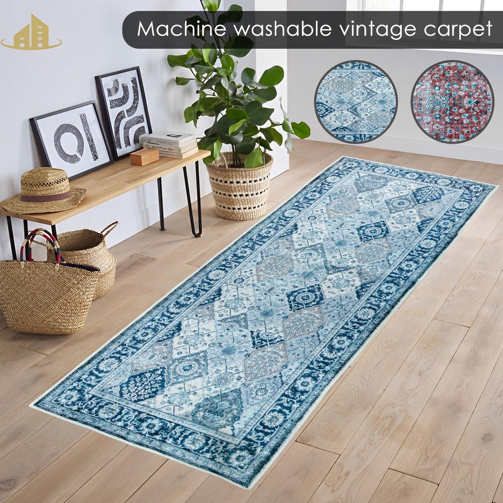 Vintage Carpet 17.7x59inch Hallway Runner Rugs Non Slip Vintage Rug