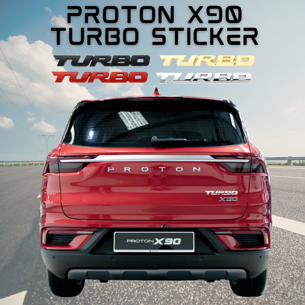 PROTON X90 3D Car Metal TURBO Emblem Sticker Badge Accessories Aksesori ...