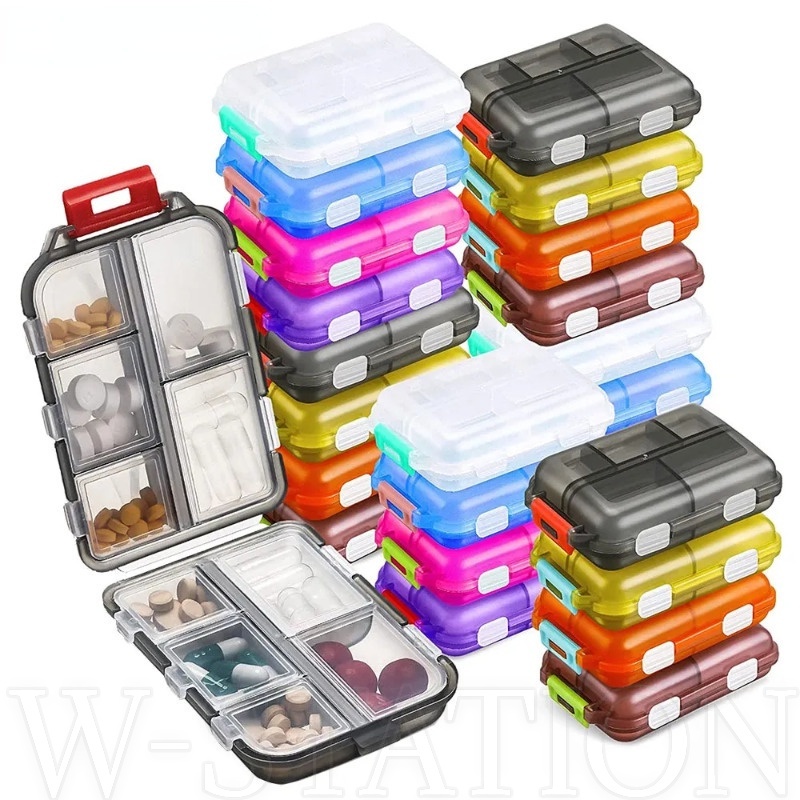 Double-Layer PP 10 Grids Pill Box / Portable Large Capacity Folding ...