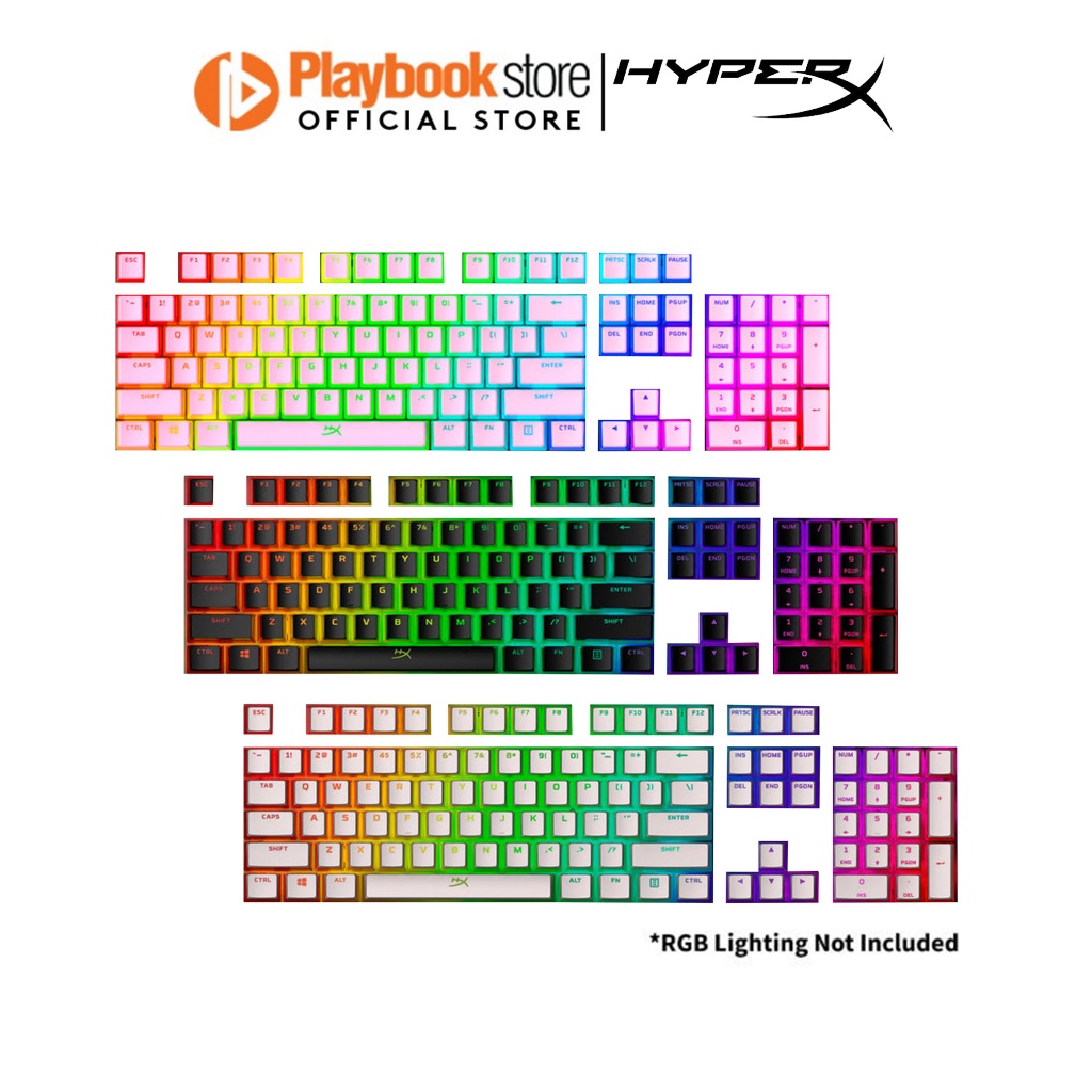 HyperX Pudding Keycaps Full Set 104 Key Set Durable Double Shot PBT ...