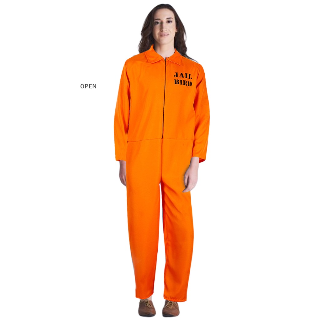 Op Prisoner Jumpsuit Orange Prison Inmate Halloween Costume Unisex Jail Criminal Sg Shopee 