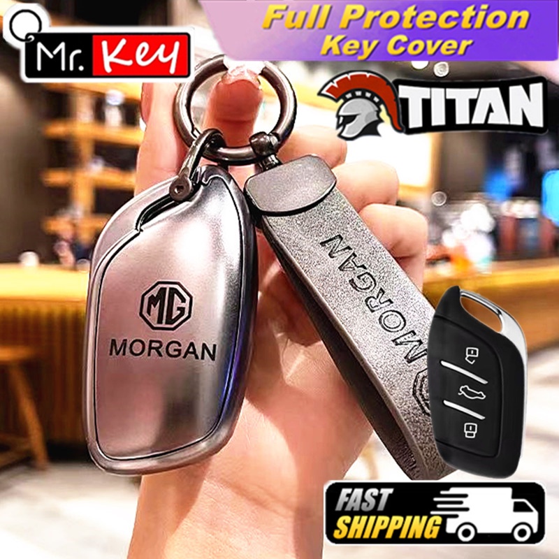 【Mr.Key】Titanium Gray TPU Car Key Cover Case for for MG4 MG5 MG6 MG ZS ...