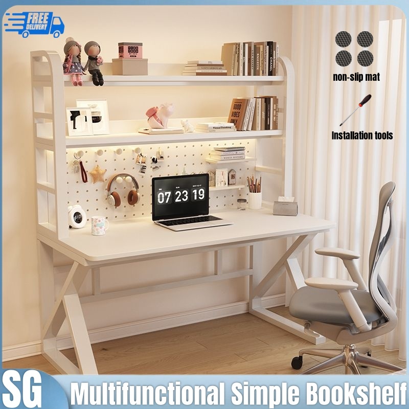 [Fast Delivery] Desk Computer Table Bookshelf Integrated Simple Bedroom Student Writing Desk
