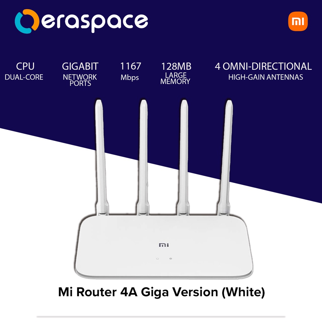 Mi Router 4A Giga Version (White) | Shopee Singapore