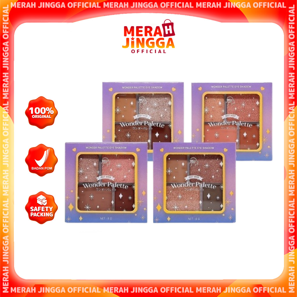 Just Miss Wonder Palette Eye Shadow BPOM 5 g 4 Warna Makeup Mata / Merah Jingga Official