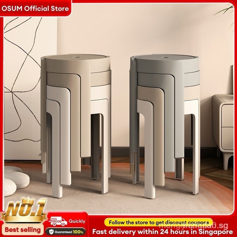 【SG local send】Upgraded Plastic Stool chair Stackable Plastic Designer ...
