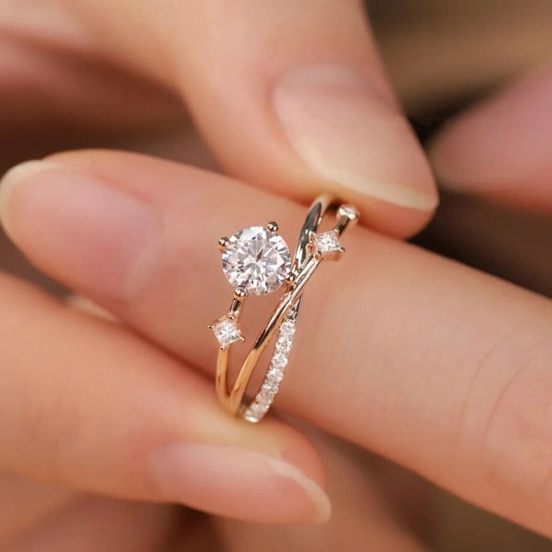 925 Silver Universe Track Planet Ring Female Zircon Index Finger