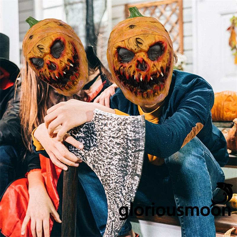 Pumpkin Mask Scary Latex Full Head Mask Fancy Dress Scarecrow