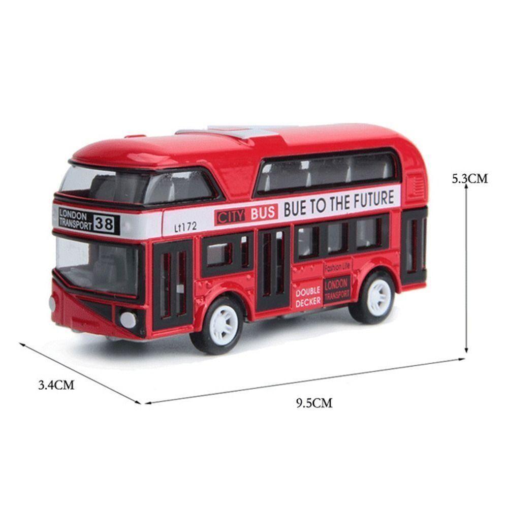 BEAUTY Double Decker Bus Toy, Skin-Die Cast Plastic Alloys Model