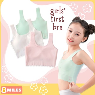 Girls Sport Bras Cotton Teenager Training Bra Vest Underwear Solid Cotton  Girls Sport Underwear Seamless 8-15 Years Bra for Kids