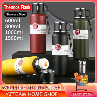 1 Thermal Flask Glass Vacuum Insulated Thermos Flask Hot Cold Drinks Soup  1.8L