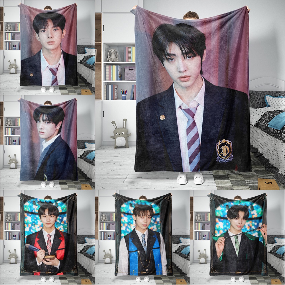 Kpop ENHYPEN Flannel Blanket Jungwon, Jay, Jake, NiKi, Heeseung