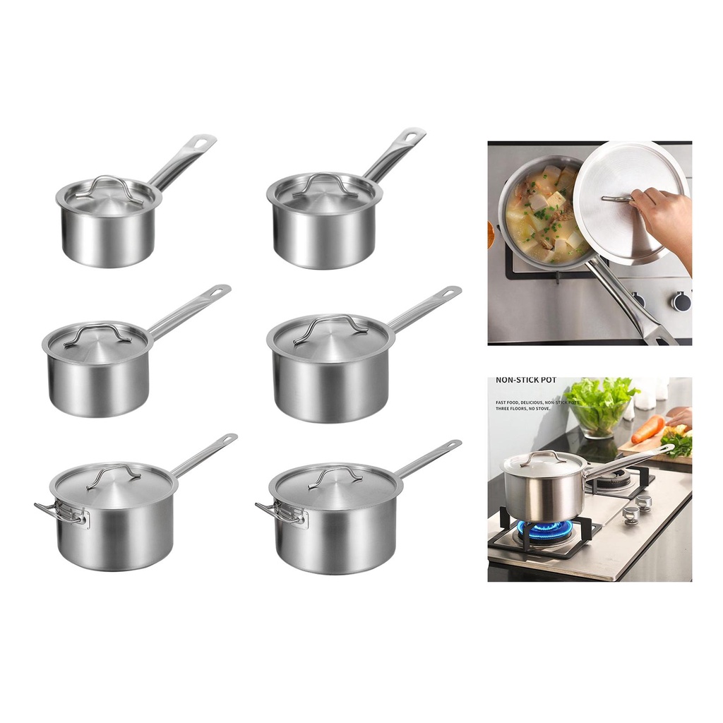 [Homyl478] Milk Pot Stainless Steel Cooking Pot, Spaghetti Multipurpose ...