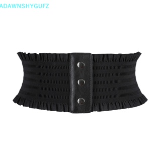 Women Corset Belt Leather cummerbunds Zipper Bandage Elastic Cincher Wide  Waistband cummerbund Black Ceinture Femme