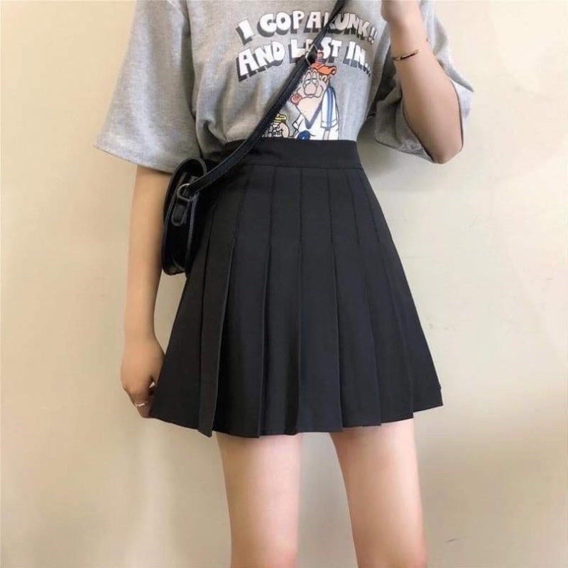 Women s Pleated Mini Skirt with Comfy Casual Stretchy Band Skater Skirt Plain Full Color TENNIS Skirt With Genuine Protective Pants Shopee Singapore