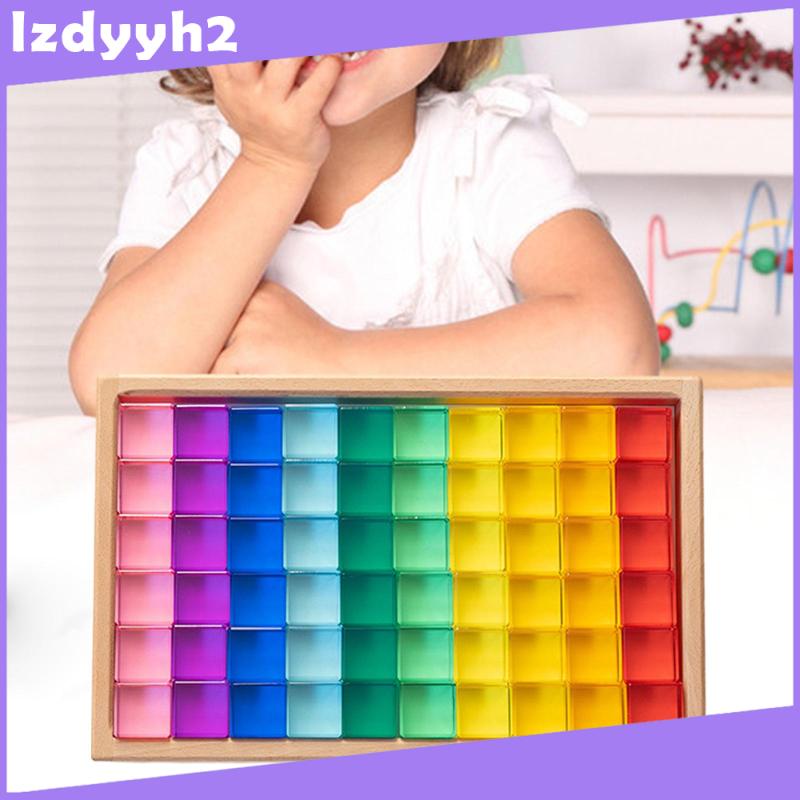 Acrylic High Transparency Cube Rainbow Building Blocks Toys