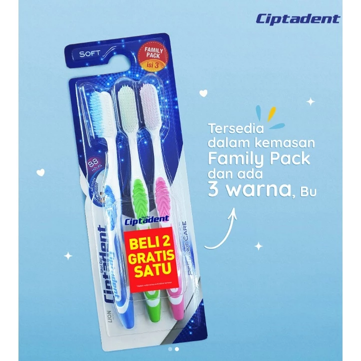 Ciptadent Sikat Gigi Perfect Care Soft Kotak Isi 3 Pcs x2 - Gambar 3