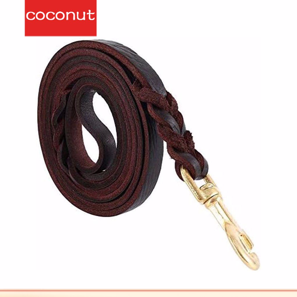 【COCO】Khaki Dog Leashes Made Of Cowhide Longlasting And Easy To Clean
