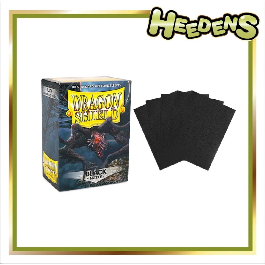 10 Packs Dragon Shield Matte Jet Standard Size 100 ct Card Sleeves Display  Case