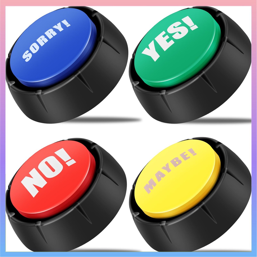 4Pcs Answer Button Set Portable Yes No Buttons Funny Sorry Maybe Buzzer ...