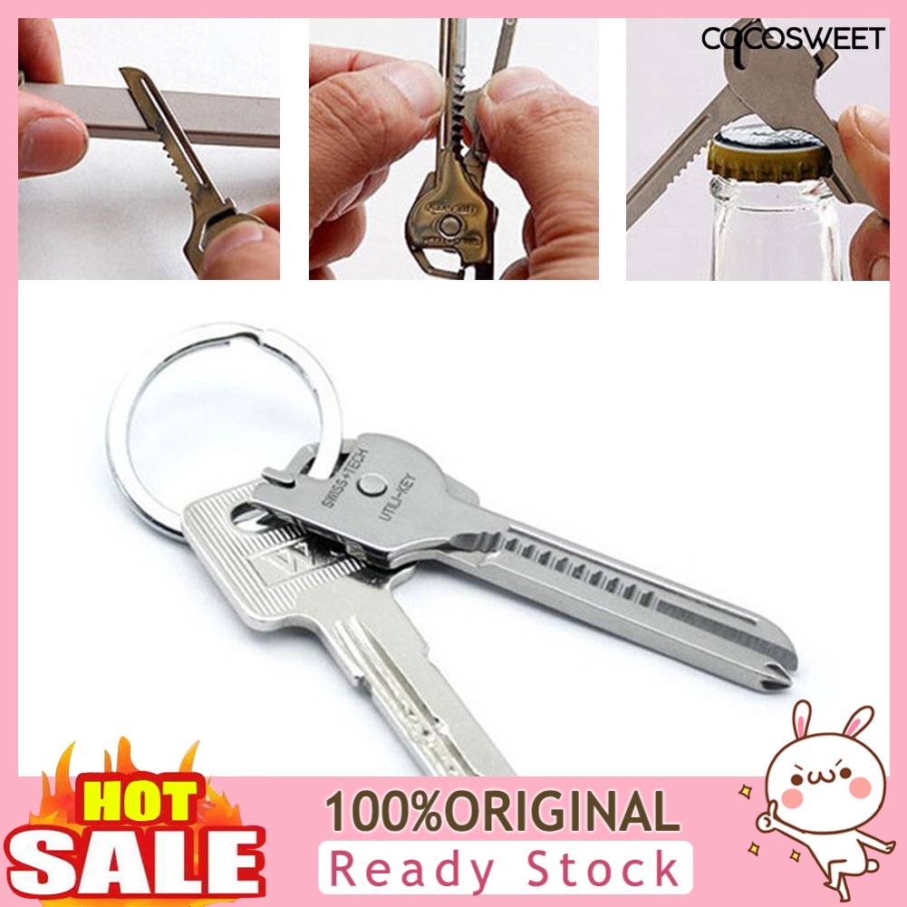 [LISI] Key Shape Mini Multi Screwdriver Ring Keychain Foldable Tools ...