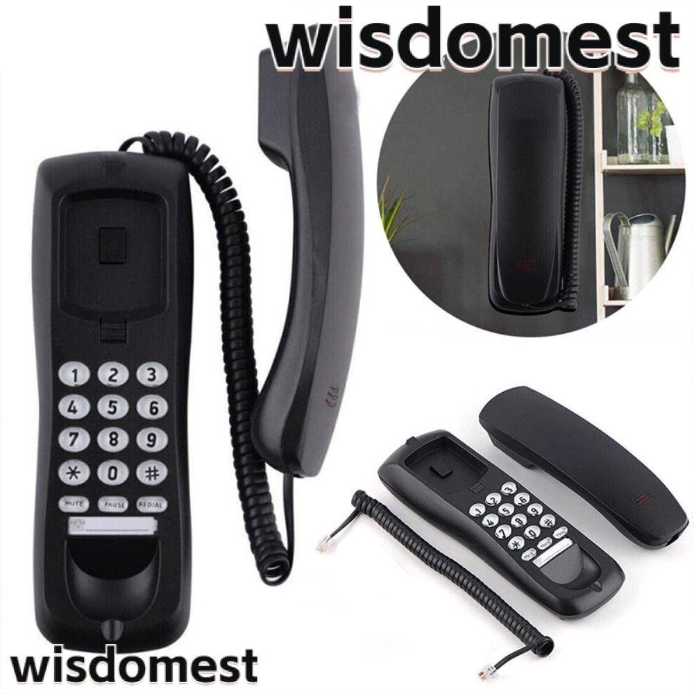WISDOMEST Wired Telephone, Compact Desktop Corded Phone, Caller ID