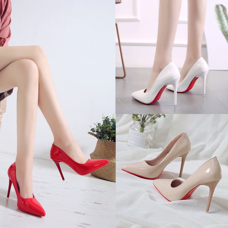 Red sale pointy shoes