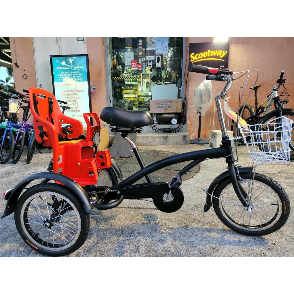 Adult tricycle with on sale child seat