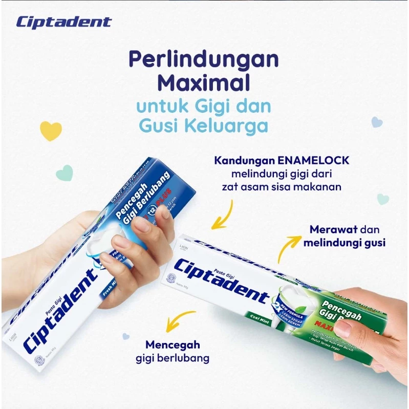 Ciptadent Pasta Gigi Maxi 12 Cool Mint Tube 190 gr x3 - Gambar 3