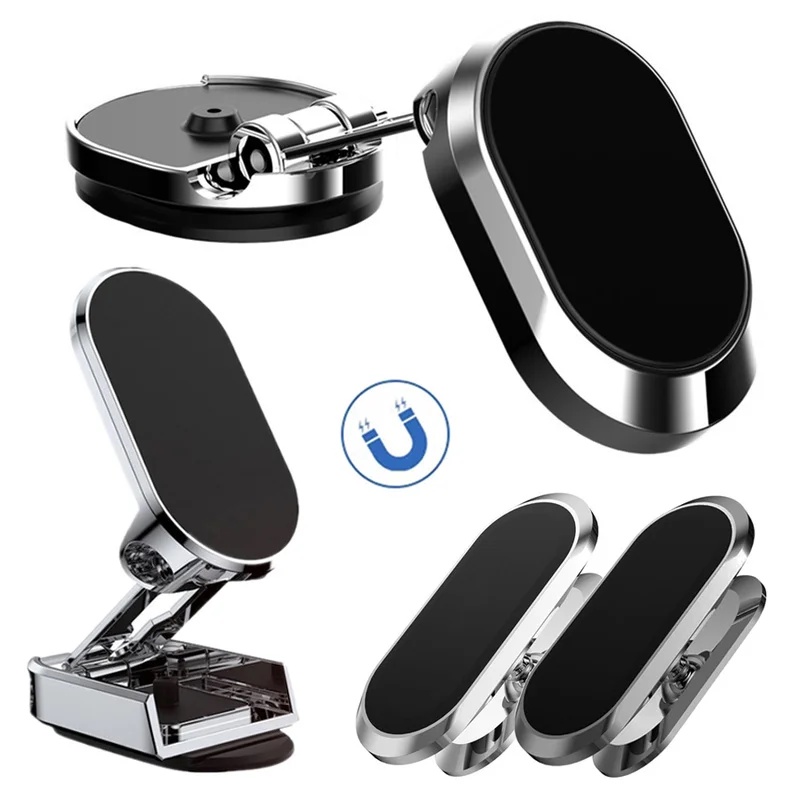 Folding Magnetic Car Phone Holder 360 Rotation Dashboard Mount ...