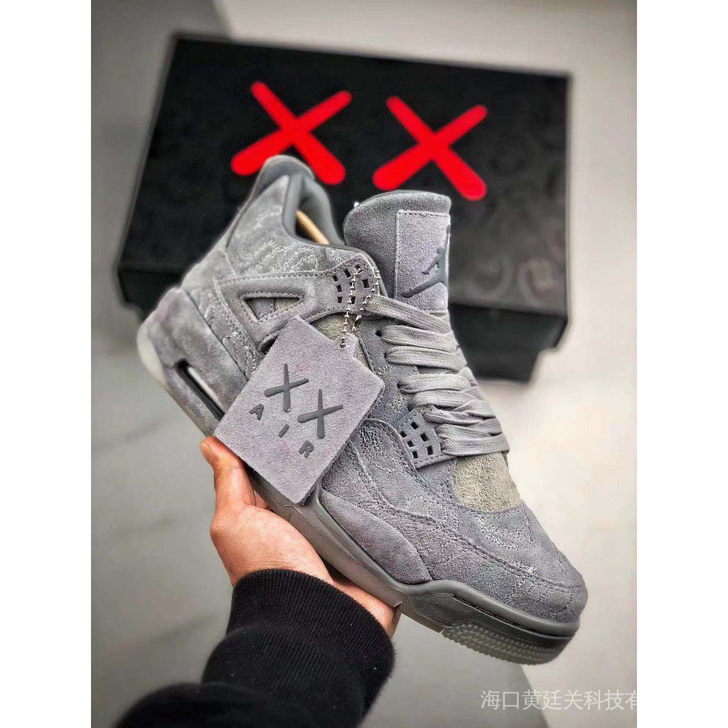 Nike air jordan 4 kaws gray basketball on sale shoes