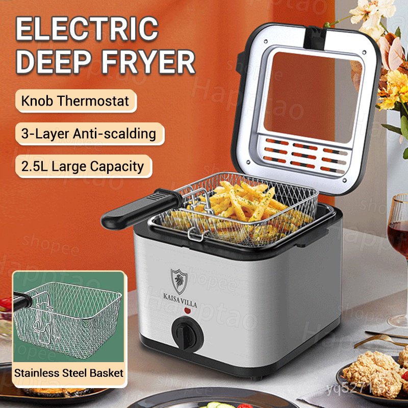 Electric chip outlet fryer