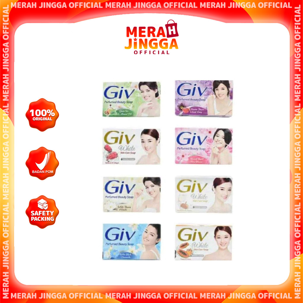 GIV WHITE SKIN CARE BAR SOAP - Sabun Mandi Batang GIV / Merah Jingga Official