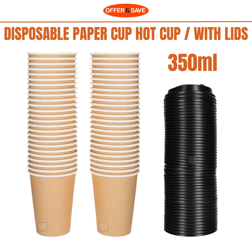 [50pcs] ONS [280ml / 350ml] [8oz / 12oz] Disposable Paper Cup Hot Cup ...